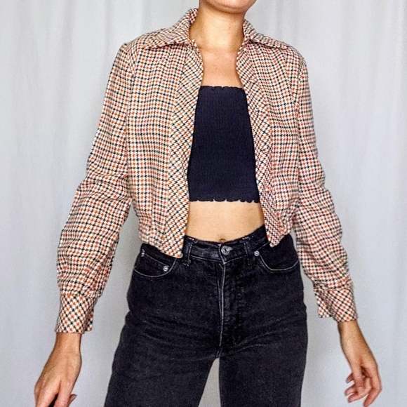 Vintage Jackets & Blazers - SOLD Lanz houndstooth cropped vintage jacket